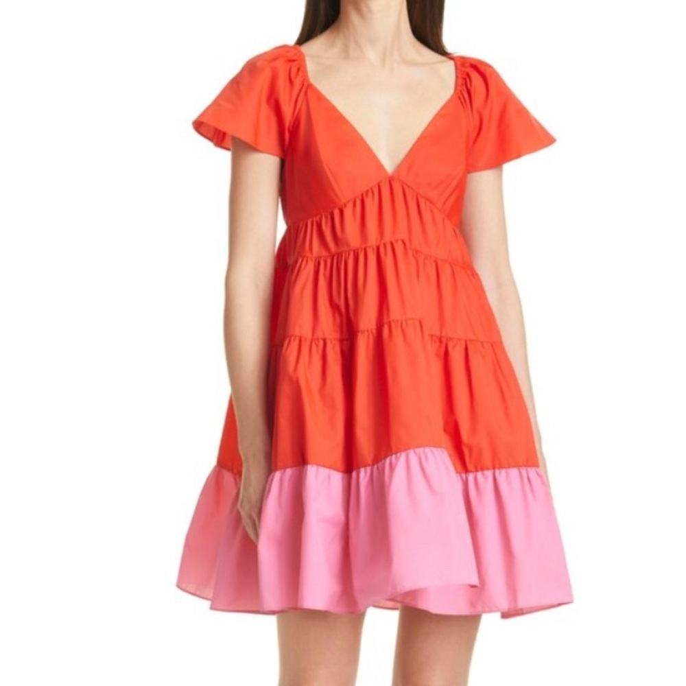 Staud Colorblocked Mini Dress